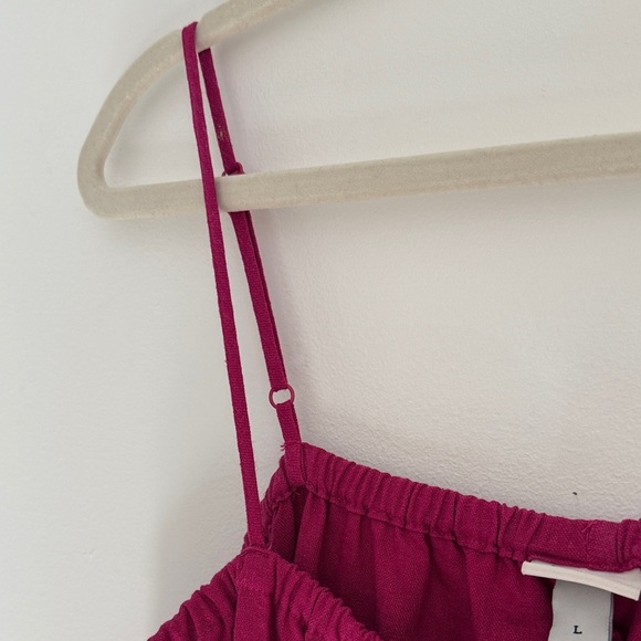 Magenta Linen Midi Dress - Picture 7 of 9